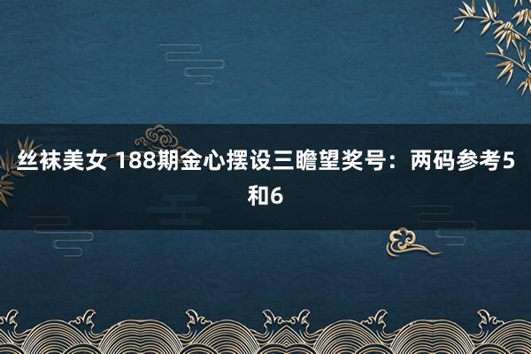 丝袜美女 188期金心摆设三瞻望奖号：两码参考5和6