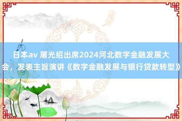 日本av 屠光绍出席2024河北数字金融发展大会，发表主旨演讲《数字金融发展与银行贷款转型》