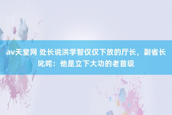 av天堂网 处长说洪学智仅仅下放的厅长，副省长叱咤：他是立下大功的老首级