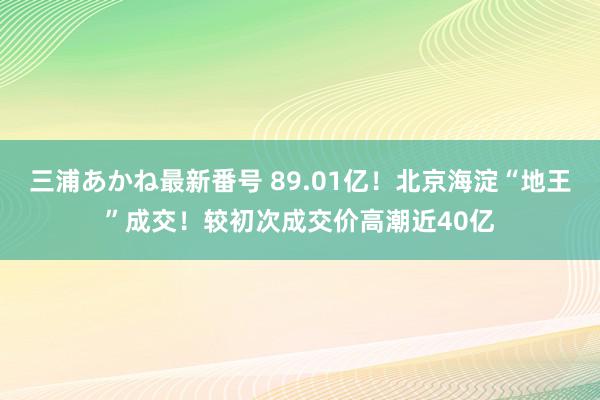 三浦あかね最新番号 89.01亿！北京海淀“地王”成交！较初次成交价高潮近40亿