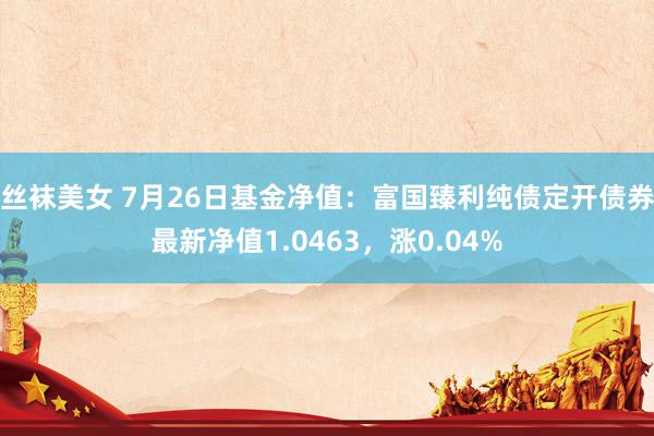 丝袜美女 7月26日基金净值：富国臻利纯债定开债券最新净值1.0463，涨0.04%