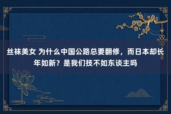 丝袜美女 为什么中国公路总要翻修，而日本却长年如新？是我们技不如东谈主吗