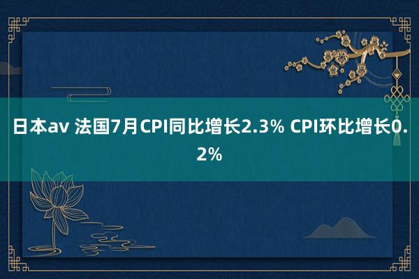 日本av 法国7月CPI同比增长2.3% CPI环比增长0.2%